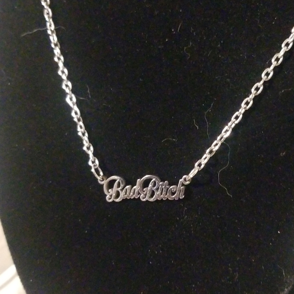 NWT Silver Bad Bitch Necklace egirl aesthetic - Picture 2 of 3
